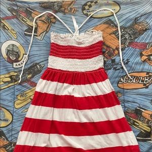 Red and White Striped Dress